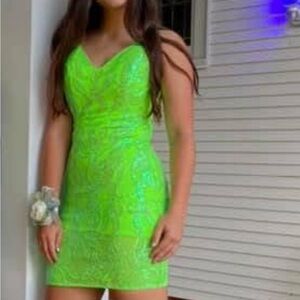 Jovani Vibrant Green Mini Dress